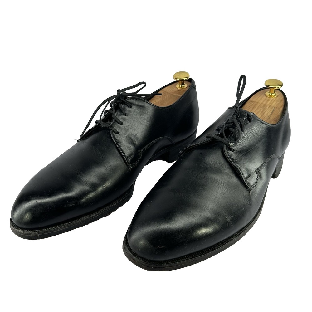 Hanlon's Gold Label Mens 11D Black Leather Oxford Dress Shoes Leather Sole
